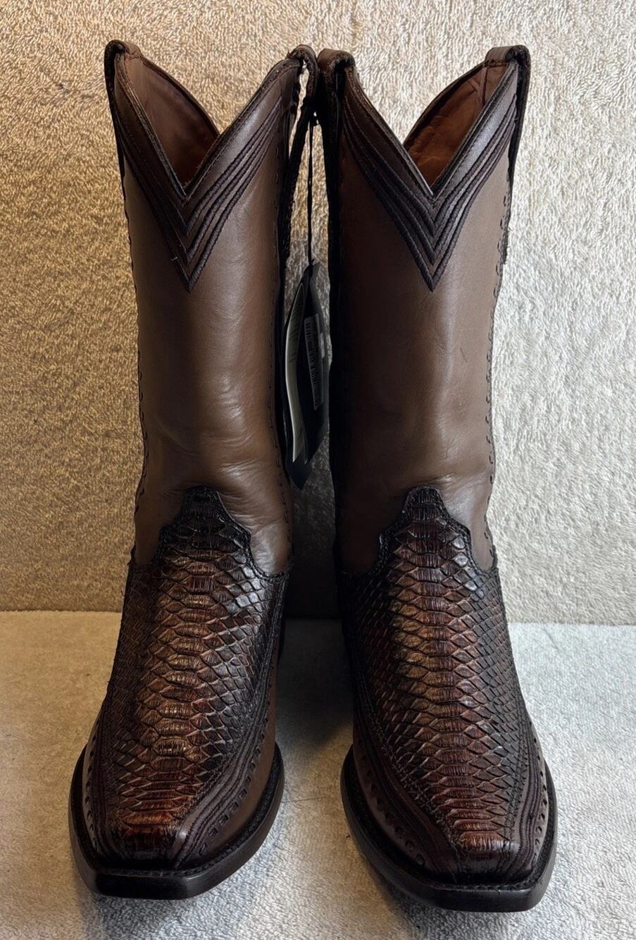 Cuadra Men's Brown 3 Pieces Python Leather Western Boots Size 7 EE 72837